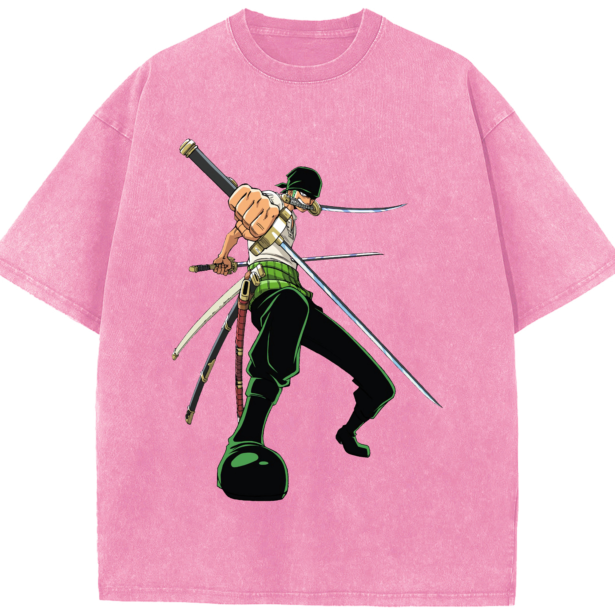 ワンピース ロロノア・ゾロ ONE PIECE Roronoa Zoro 綿100% ヴィンテージ風 半袖Tシャツ（フロントプリント）